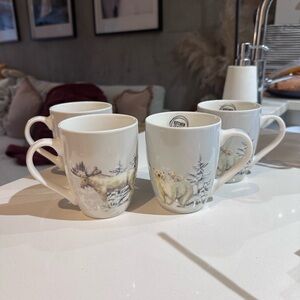 Winter Wildlife Ceramic Mug Set